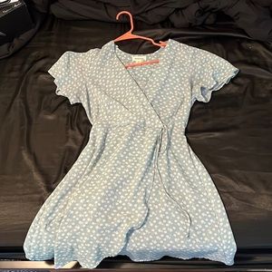 light green and white flower dress.